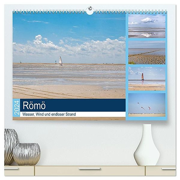 Römö - Wasser, Wind und endloser Strand (hochwertiger Premium Wandkalender 2024 DIN A2 quer), Kunstdruck in Hochglanz, Sonja Tessen