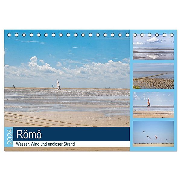 Römö - Wasser, Wind und endloser Strand (Tischkalender 2024 DIN A5 quer), CALVENDO Monatskalender, Sonja Tessen