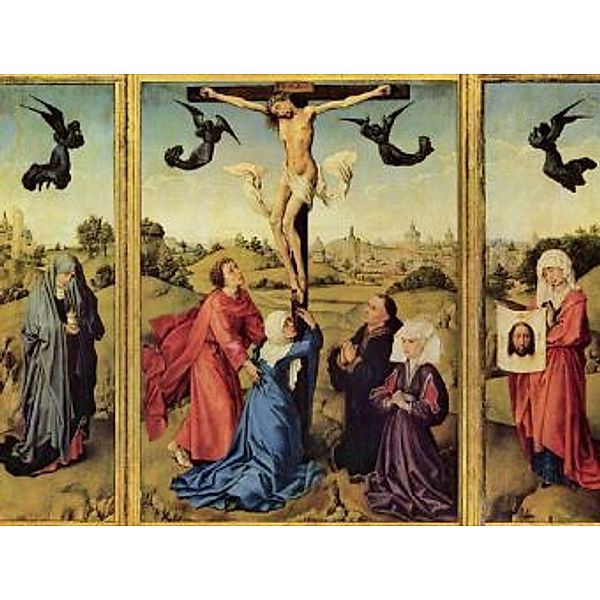 Rogier van der Weyden - Kreuzigungstriptychon, Hl. Maria Magdalena, Hl. Veronika mit Stifterporträts - 100 Teile (Puzzle