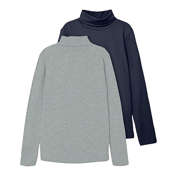 name it Rollkragenpullover NKNVIGGO 2er Pack in dark sapphire/grey