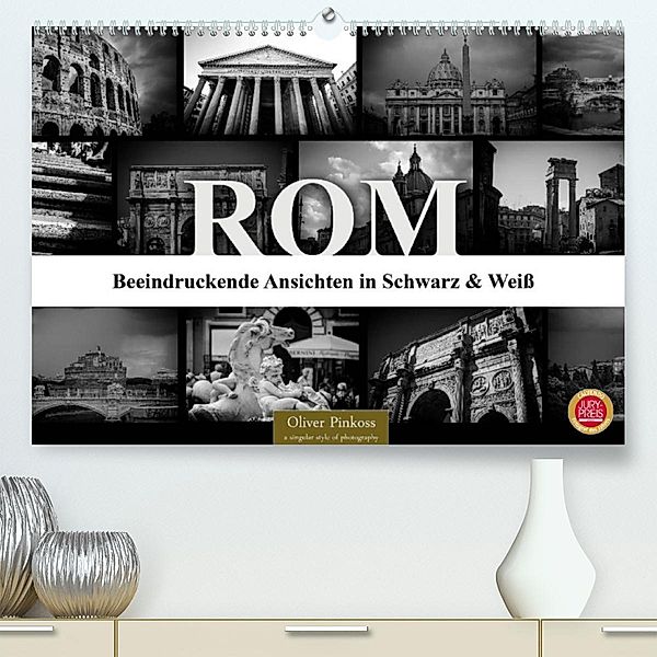 ROM - Ansichten in Schwarz und Weiß (Premium, hochwertiger DIN A2 Wandkalender 2023, Kunstdruck in Hochglanz), Oliver Pinkoss