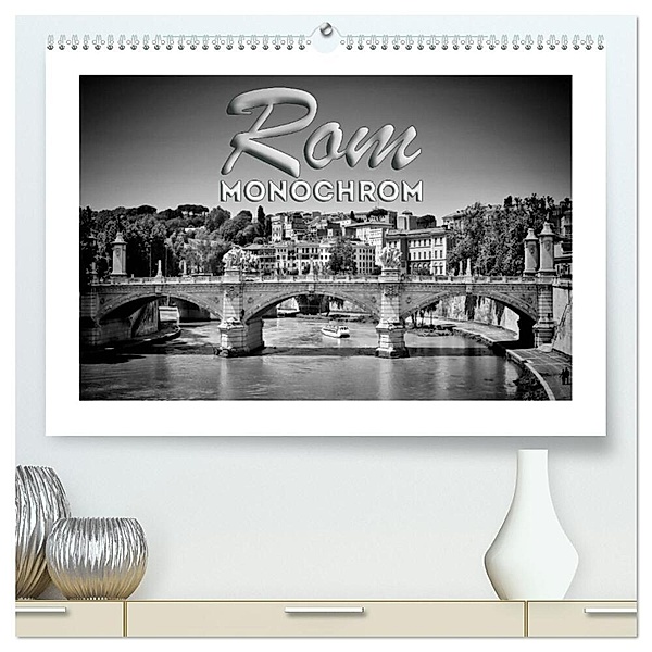 ROM Monochrom (hochwertiger Premium Wandkalender 2024 DIN A2 quer), Kunstdruck in Hochglanz, Melanie Viola