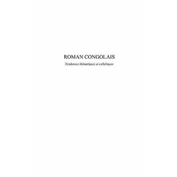 Roman congolais tendance thematiques et / Hors-collection, Koudou Claude