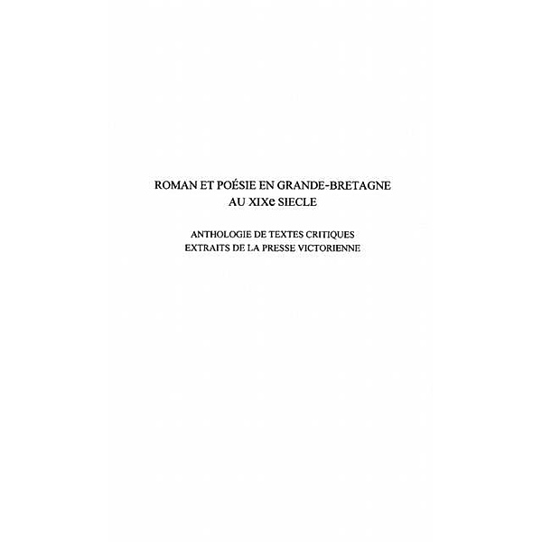 Roman et poesie en grande-bretagne au xi / Hors-collection, Odile Boucher-Rivalain