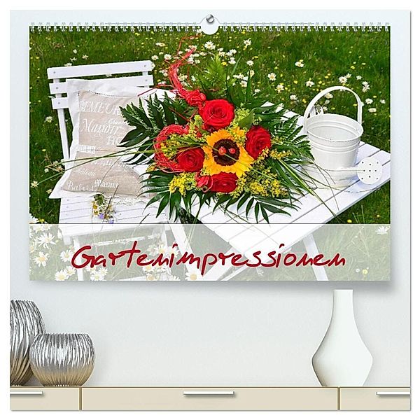 Romantische Gartenimpressionen (hochwertiger Premium Wandkalender 2024 DIN A2 quer), Kunstdruck in Hochglanz, Simone Werner-Ney