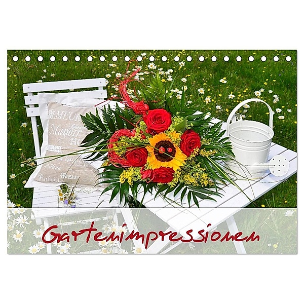 Romantische Gartenimpressionen (Tischkalender 2024 DIN A5 quer), CALVENDO Monatskalender, Simone Werner-Ney
