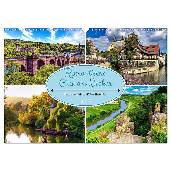 Romantische Orte am Neckar (Wandkalender 2024 DIN A3 quer), CALVENDO Monatskalender, Klaus-Peter Huschka