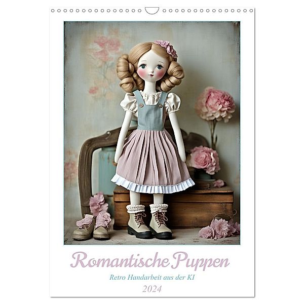 Romantische Puppen (Wandkalender 2024 DIN A3 hoch), CALVENDO Monatskalender, Calvendo, Christine aka stine1