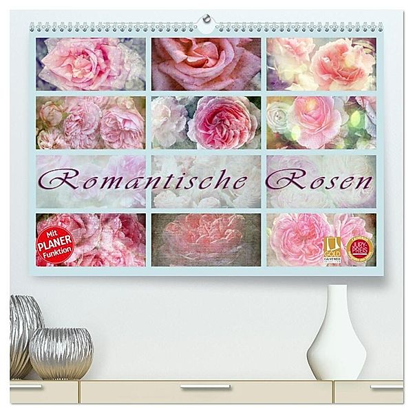 Romantische Rosen (hochwertiger Premium Wandkalender 2024 DIN A2 quer), Kunstdruck in Hochglanz, Martina Cross