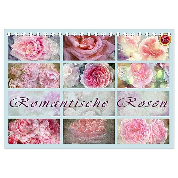 Romantische Rosen (Tischkalender 2024 DIN A5 quer), CALVENDO Monatskalender, Martina Cross