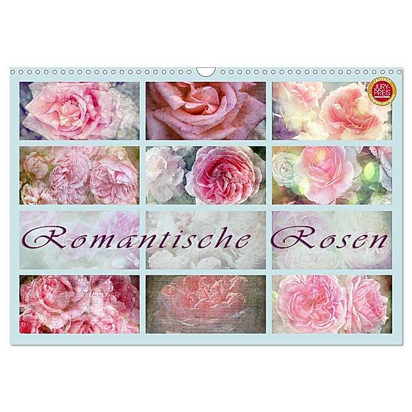 Romantische Rosen (Wandkalender 2024 DIN A3 quer), CALVENDO Monatskalender, Martina Cross