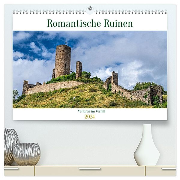 Romantische Ruinen (hochwertiger Premium Wandkalender 2024 DIN A2 quer), Kunstdruck in Hochglanz, Calvendo, Giuseppe Di Domenico