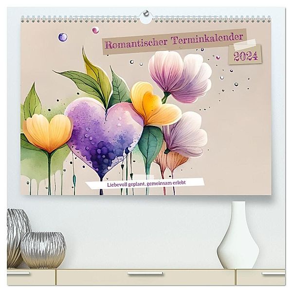 Romantischer Terminkalender (hochwertiger Premium Wandkalender 2024 DIN A2 quer), Kunstdruck in Hochglanz, Ursula Di Chito