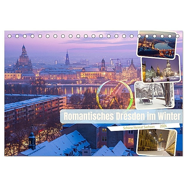 Romantisches Dresden im Winter (Tischkalender 2024 DIN A5 quer), CALVENDO Monatskalender, Drachenkind-Fotografie