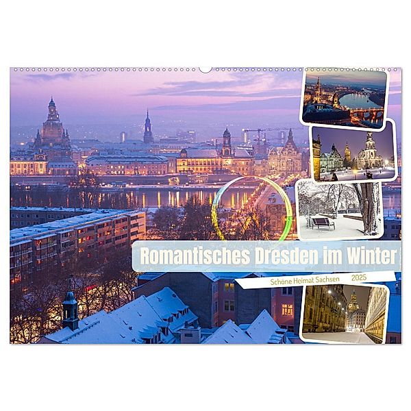 Romantisches Dresden im Winter (Wandkalender 2025 DIN A2 quer), CALVENDO Monatskalender, Calvendo, Drachenkind-Fotografie