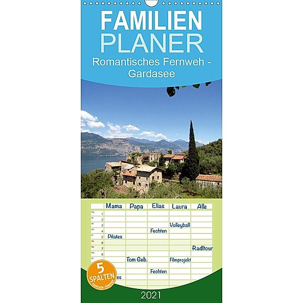 Romantisches Fernweh - Gardasee - Familienplaner hoch (Wandkalender 2021 , 21 cm x 45 cm, hoch), Monika Böhme-Garnweidner