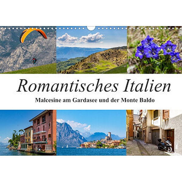 Romantisches Italien - Malcesine am Gardasee und der Monte Baldo (Wandkalender 2022 DIN A3 quer), Ursula Di Chito