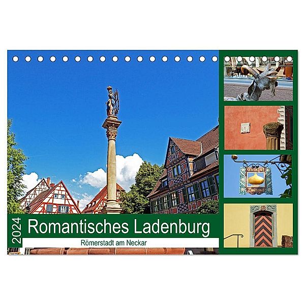 Romantisches Ladenburg - Römerstadt am Neckar (Tischkalender 2024 DIN A5 quer), CALVENDO Monatskalender, Ilona Andersen