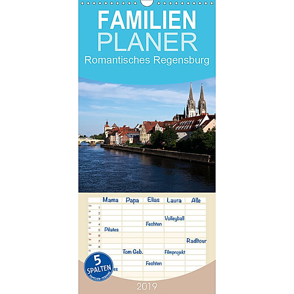Romantisches Regensburg - Familienplaner hoch (Wandkalender 2019 , 21 cm x 45 cm, hoch), U. Boettcher