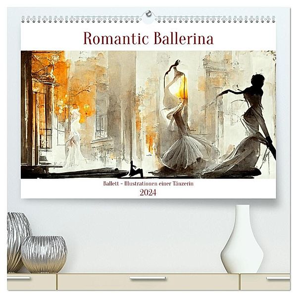 Romatic Ballerina (hochwertiger Premium Wandkalender 2024 DIN A2 quer), Kunstdruck in Hochglanz, Sandra Felke