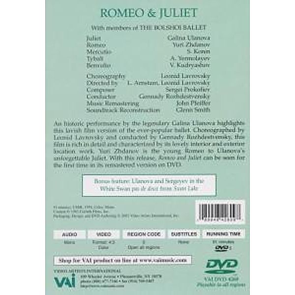 Romeo And Juliet, Ulanova, Zhdanov, Bolshoi Ballet
