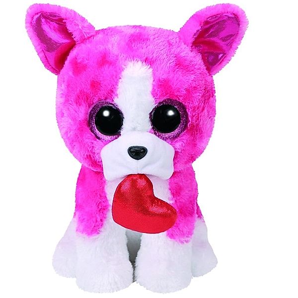 Romeo, Hund pink m. Herz 24cm