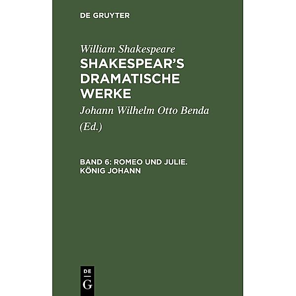 Romeo und Julie. König Johann, William Shakespeare