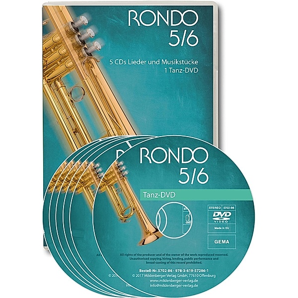 Rondo, Musiklehrgang für weiterführende Schulen, Neubearbeitung 2016: RONDO 5/6 - Lieder- und Musikstücke, 5 Audio-CD