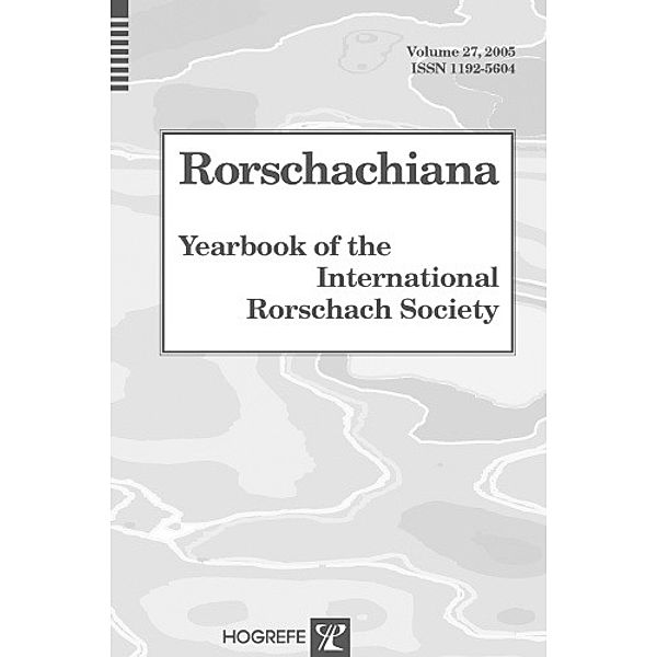 Rorschachiana. Yearbook of the Intern. Rorschach Society