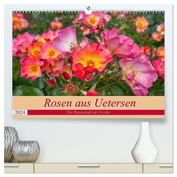 Rosen aus Uetersen (hochwertiger Premium Wandkalender 2024 DIN A2 quer), Kunstdruck in Hochglanz, Carmen Steiner / Matthias Konrad