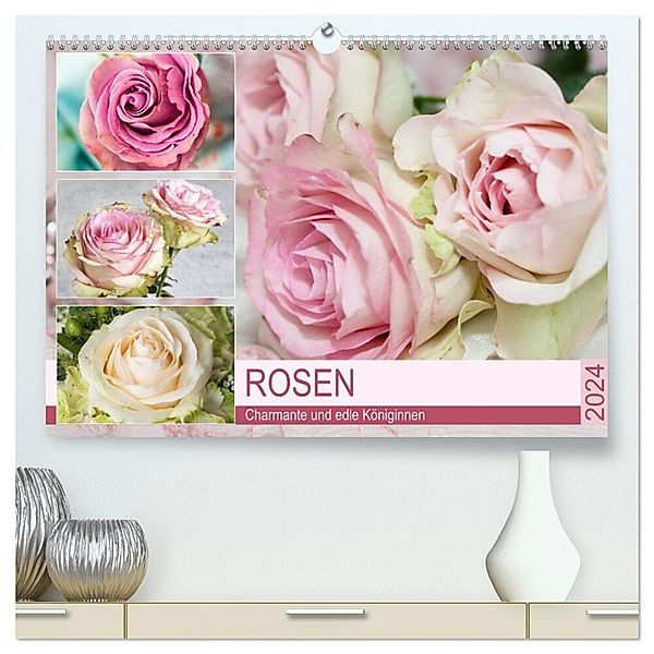 Rosen. Charmante und edle Königinnen (hochwertiger Premium Wandkalender 2024 DIN A2 quer), Kunstdruck in Hochglanz, Rose Hurley