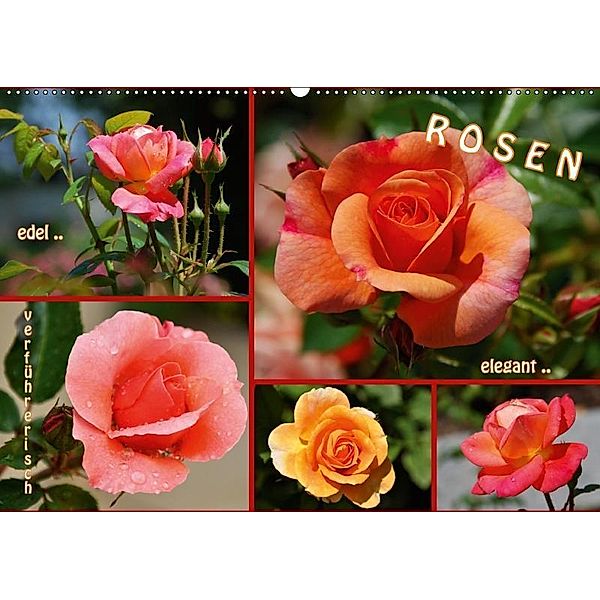 ROSEN - edel - elegant - verführerisch (Wandkalender 2019 DIN A2 quer), GUGIGEI