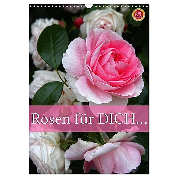 Rosen für DICH / Geburtstagskalender (Wandkalender 2024 DIN A3 hoch), CALVENDO Monatskalender, Martina Cross