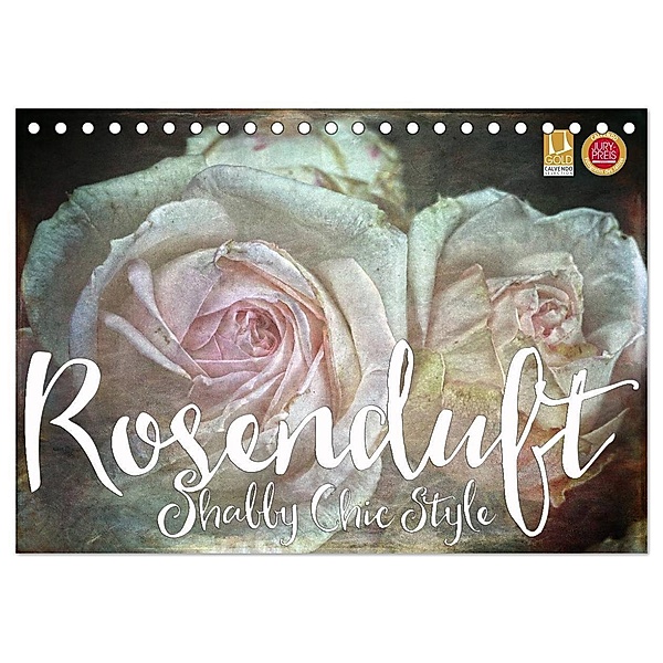 Rosenduft Shabby Chic Style (Tischkalender 2024 DIN A5 quer), CALVENDO Monatskalender, Martina Cross