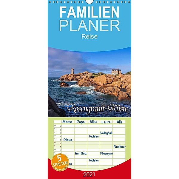 Rosengranit-Küste - Familienplaner hoch (Wandkalender 2021 , 21 cm x 45 cm, hoch), LianeM