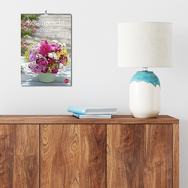 Rosenpracht Kalender 2023. Wandkalender mit 12 prachtvollen Fotos der schönsten Rosen. Dekorativer Bildkalender mit Plat