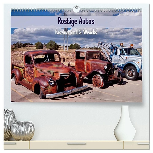 Rostige Autos. Faszination U.S. Wracks (hochwertiger Premium Wandkalender 2024 DIN A2 quer), Kunstdruck in Hochglanz, Elisabeth Stanzer
