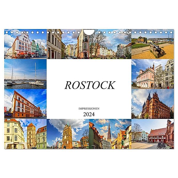 Rostock Impressionen (Wandkalender 2024 DIN A4 quer), CALVENDO Monatskalender, Dirk Meutzner