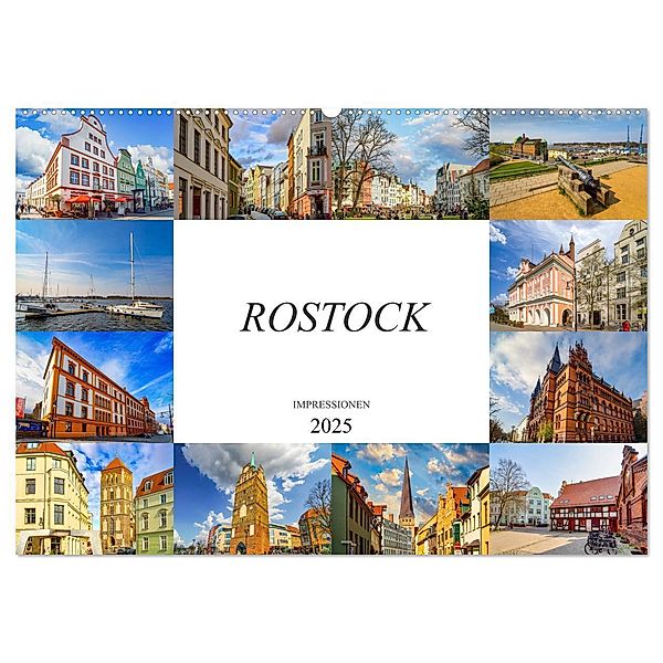 Rostock Impressionen (Wandkalender 2025 DIN A2 quer), CALVENDO Monatskalender, Calvendo, Dirk Meutzner