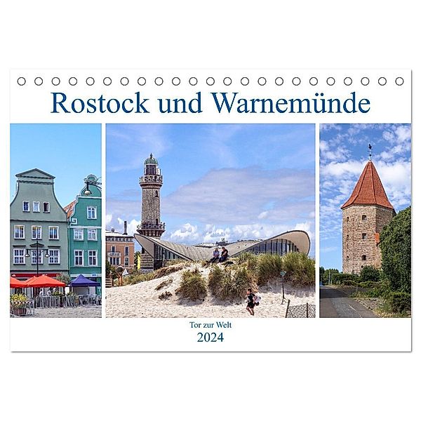 Rostock und Warnemünde - Tor zur Welt (Tischkalender 2024 DIN A5 quer), CALVENDO Monatskalender, Thomas Becker