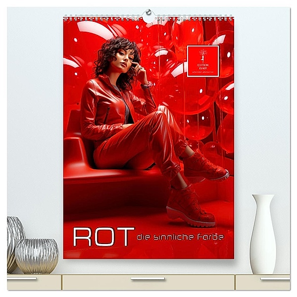 Rot, die sinnliche Farbe (hochwertiger Premium Wandkalender 2024 DIN A2 hoch), Kunstdruck in Hochglanz, Peter Roder