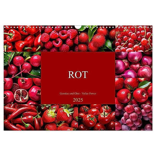 ROT - Gemüse und Obst - Voller Power (Wandkalender 2025 DIN A3 quer), CALVENDO Monatskalender, Calvendo, Susan Michel
