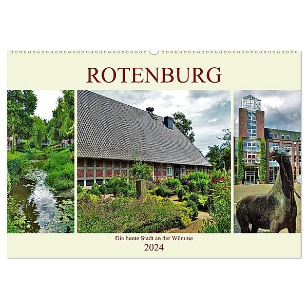 Rotenburg - Die bunte Stadt an der Wümme (Wandkalender 2024 DIN A2 quer), CALVENDO Monatskalender, Andrea Janke