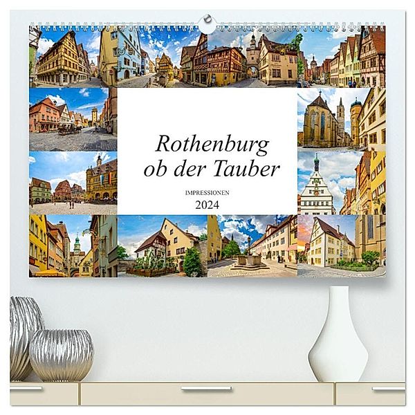 Rothenburg ob der Tauber Impressionen (hochwertiger Premium Wandkalender 2024 DIN A2 quer), Kunstdruck in Hochglanz, Dirk Meutzner