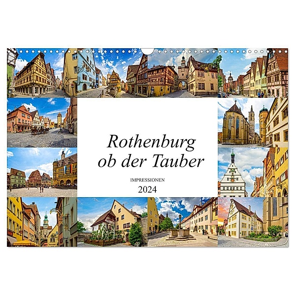 Rothenburg ob der Tauber Impressionen (Wandkalender 2024 DIN A3 quer), CALVENDO Monatskalender, Dirk Meutzner