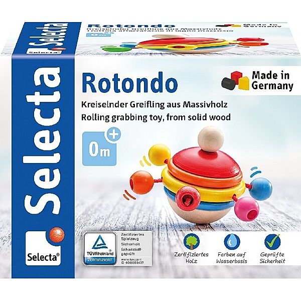 SCHMIDT SPIELE, Selecta Spielzeug Rotondo, kreiselnder Greifling, 7,5 cm