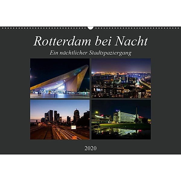 Rotterdam bei Nacht (Wandkalender 2020 DIN A2 quer), Markus W. Lambrecht