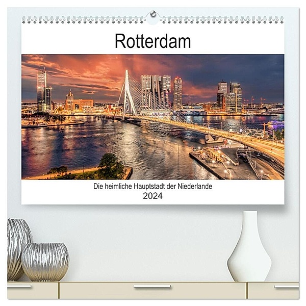 Rotterdam - Die heimliche Hauptstadt der Niederlande (hochwertiger Premium Wandkalender 2024 DIN A2 quer), Kunstdruck in Hochglanz, Stefan Schröder