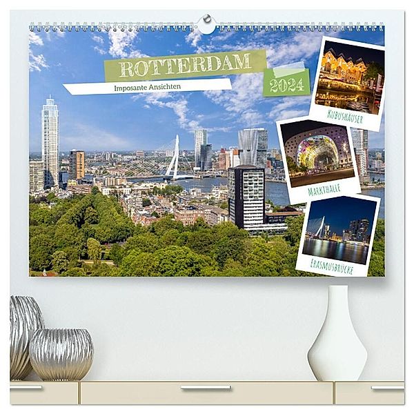 ROTTERDAM Imposante Ansichten (hochwertiger Premium Wandkalender 2024 DIN A2 quer), Kunstdruck in Hochglanz, Melanie Viola