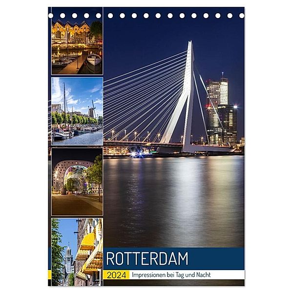 ROTTERDAM Impressionen bei Tag und Nacht (Tischkalender 2024 DIN A5 hoch), CALVENDO Monatskalender, Melanie Viola